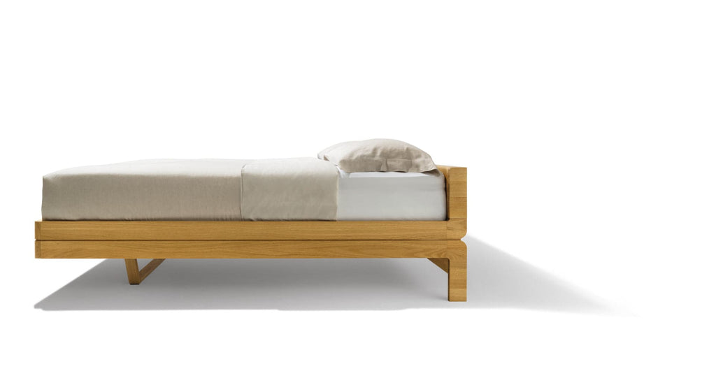 Float Bed with a Short Wood Headboard