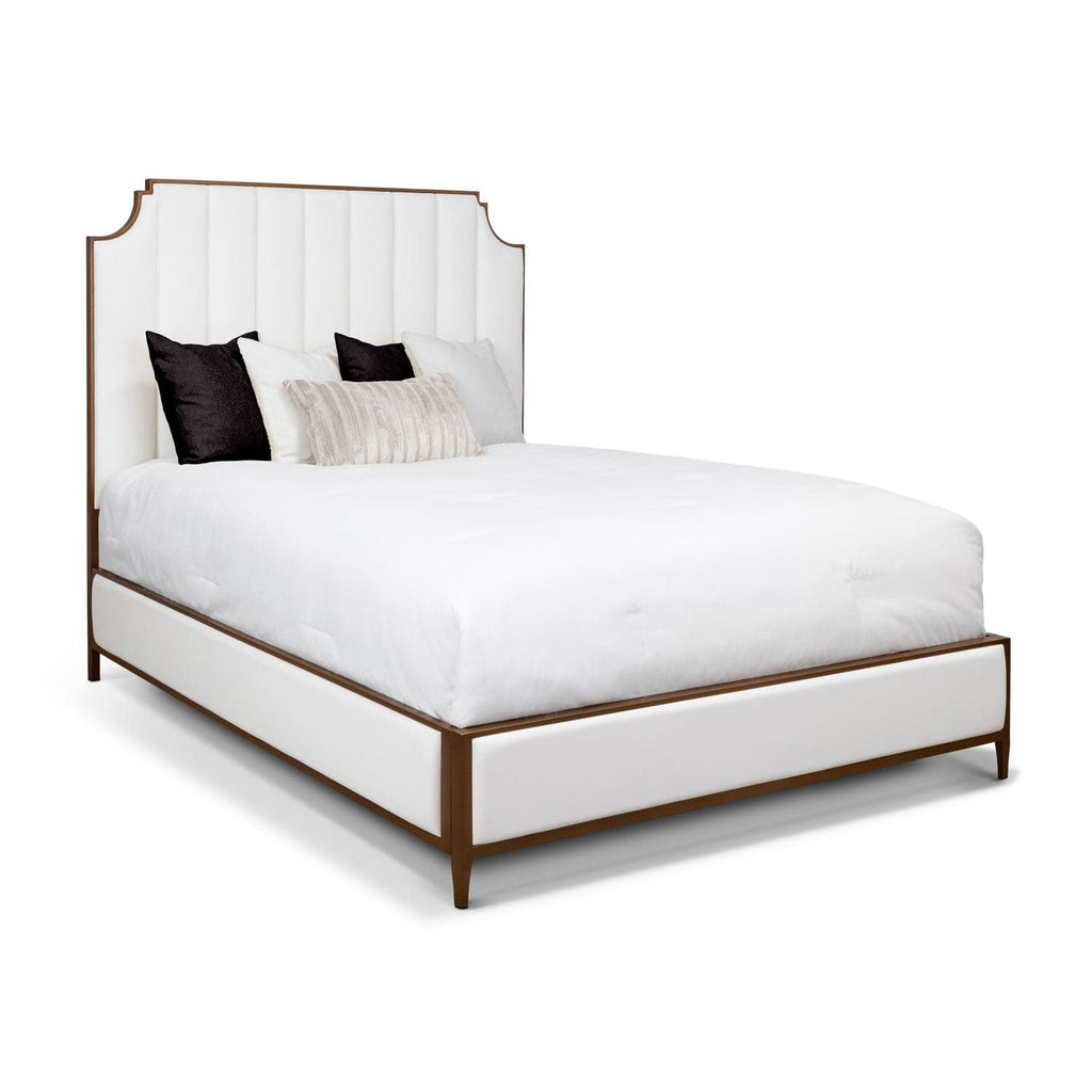 Spencer Bed in Opaque Copper metal finish & Aspen Pure White vinyl