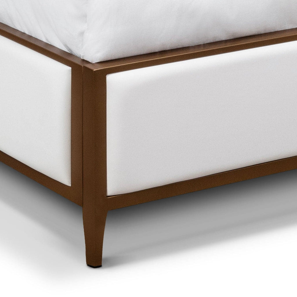 Spencer Bed in Opaque Copper metal finish & Aspen Pure White vinyl