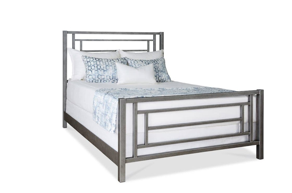 Sunset Bed in Silver Bisque metal finish