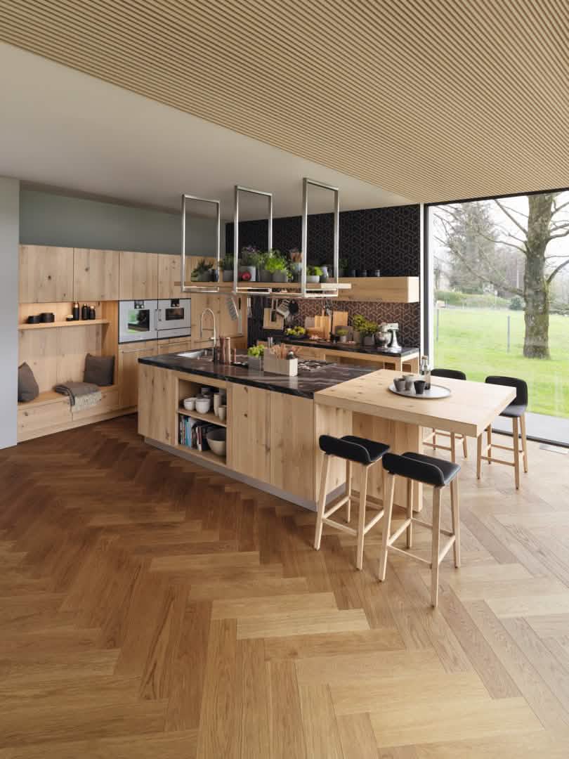 ark barstools shown in a TEAM 7 Loft Kitchen