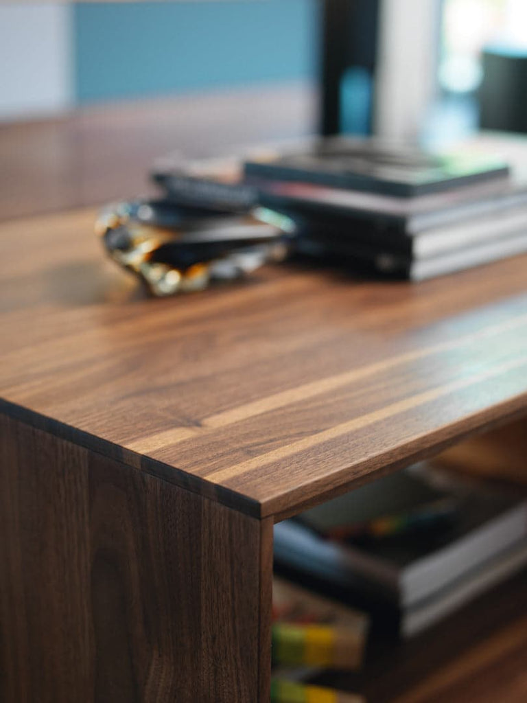 lux coffee table in walnut. photo: TEAM 7