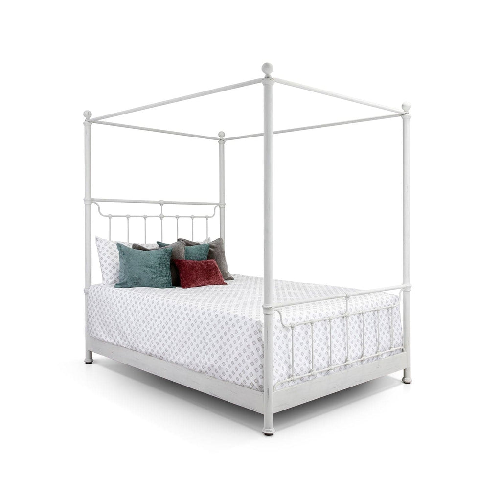 Tucker Canopy Bed in Distressed White