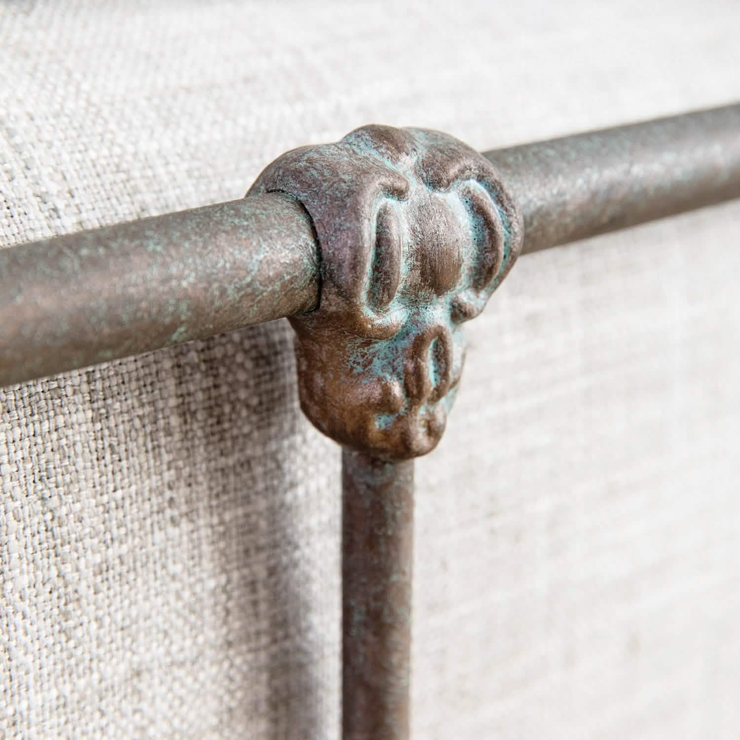 Wellington Bed in Textured Copper Moss metal finish