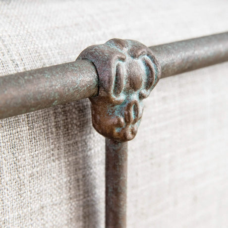 Wellington Bed in Textured Copper Moss metal finish