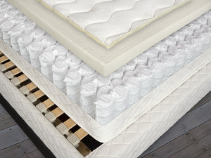 Organic cotton, French wool, 2" of 100% natural Vita Talalay latex + bi-level European pocket springs make up our Berlin Hybrid mattress
