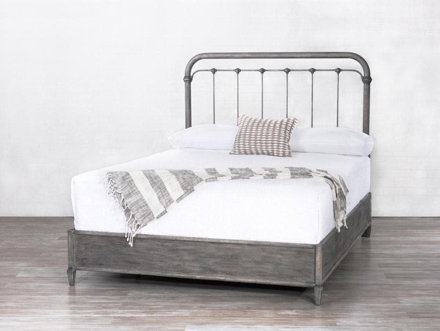 Braden Bed in Weathered Grey metal finish