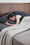 Camargue Blanket in Anthracite / Gris Moyen (double-face) by Brun de Vian-Tiran of France @ TMASC in Canada