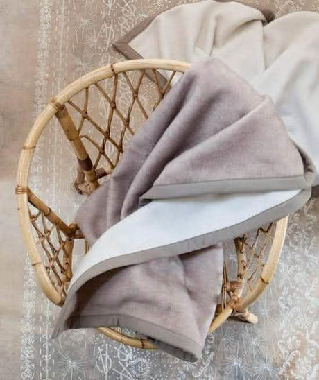 Sherpa Blanket in Gris Blanc by Brun de Vian-Tiran of France @ TMASC in Canada