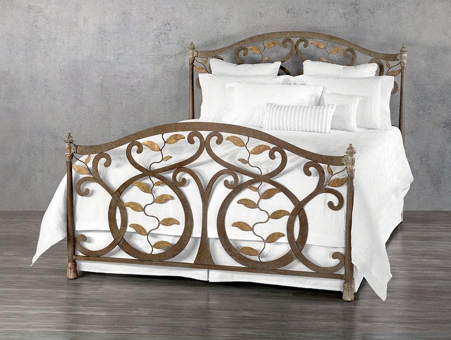 Laurel Bed in Textured Copper Moss metal finish