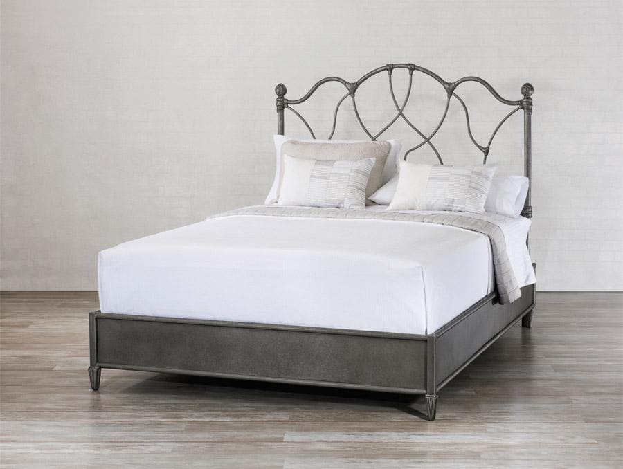 Morsley Bed in Silver Bisque metal finish