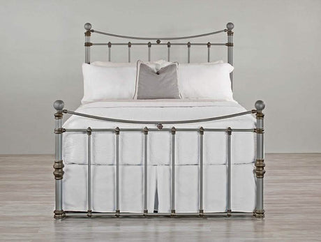 Quati Bed in Aged Nickel metal finish