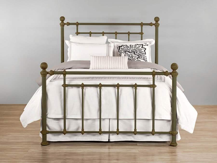 Revere Bed in Textured Verde metal finish