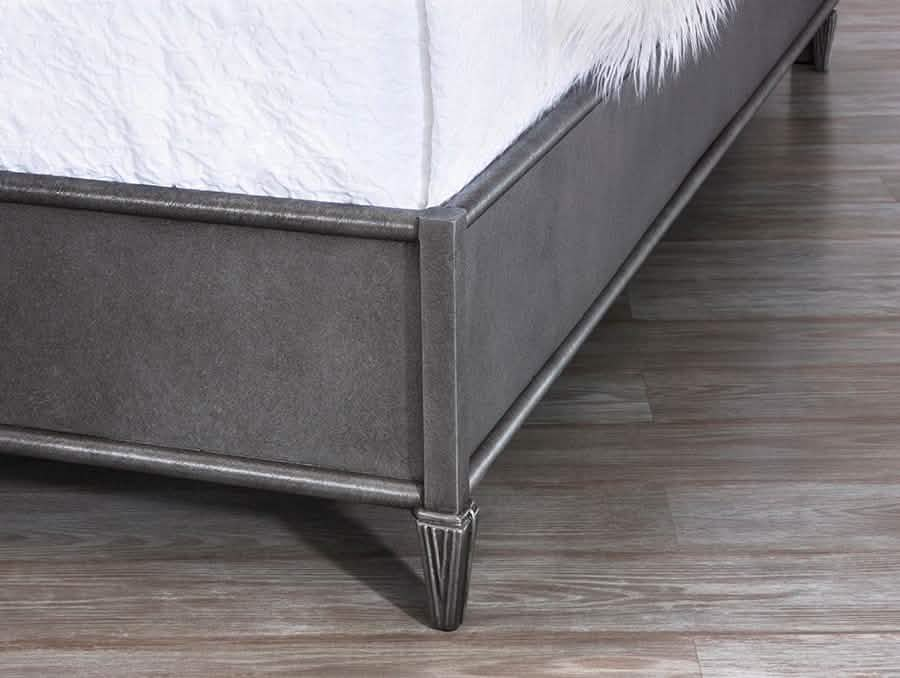 Sunset Bed in Silver Bisque metal finish