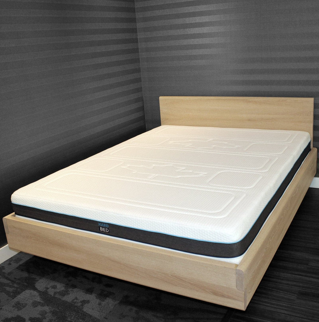 TEAM 7 Nox Bed in White Oil Oak w/ The Hard Bed™ Mattress